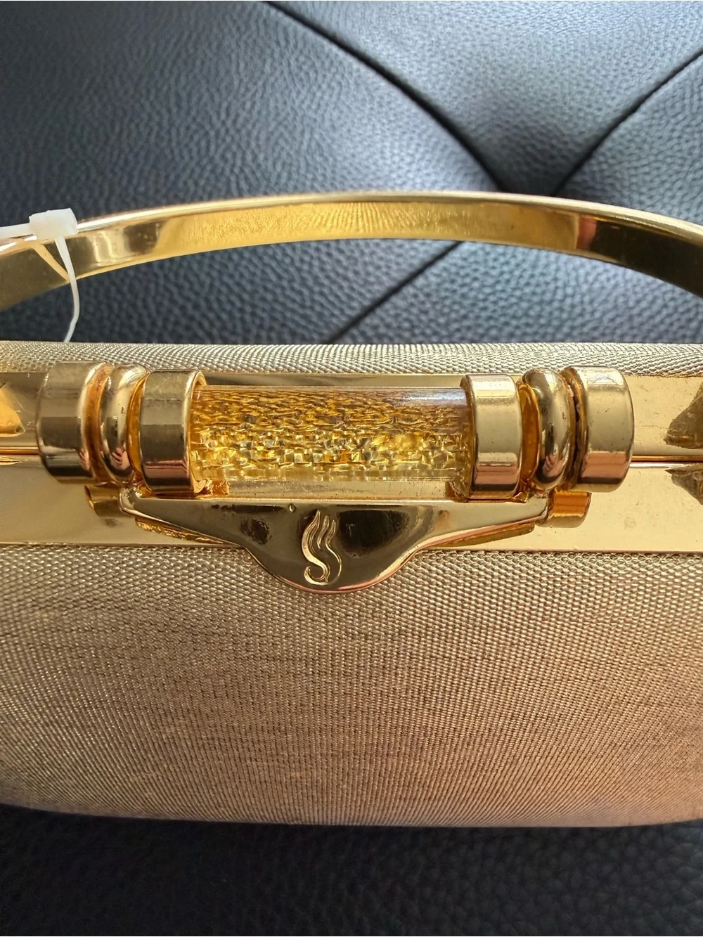 Vintage 2000s Gold Hard Shell Clutch Bag ✨ New with Tags